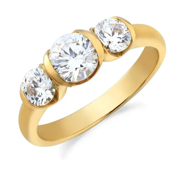 Sinico Trilogy anello oro giallo 18kt misura 13 zirconi