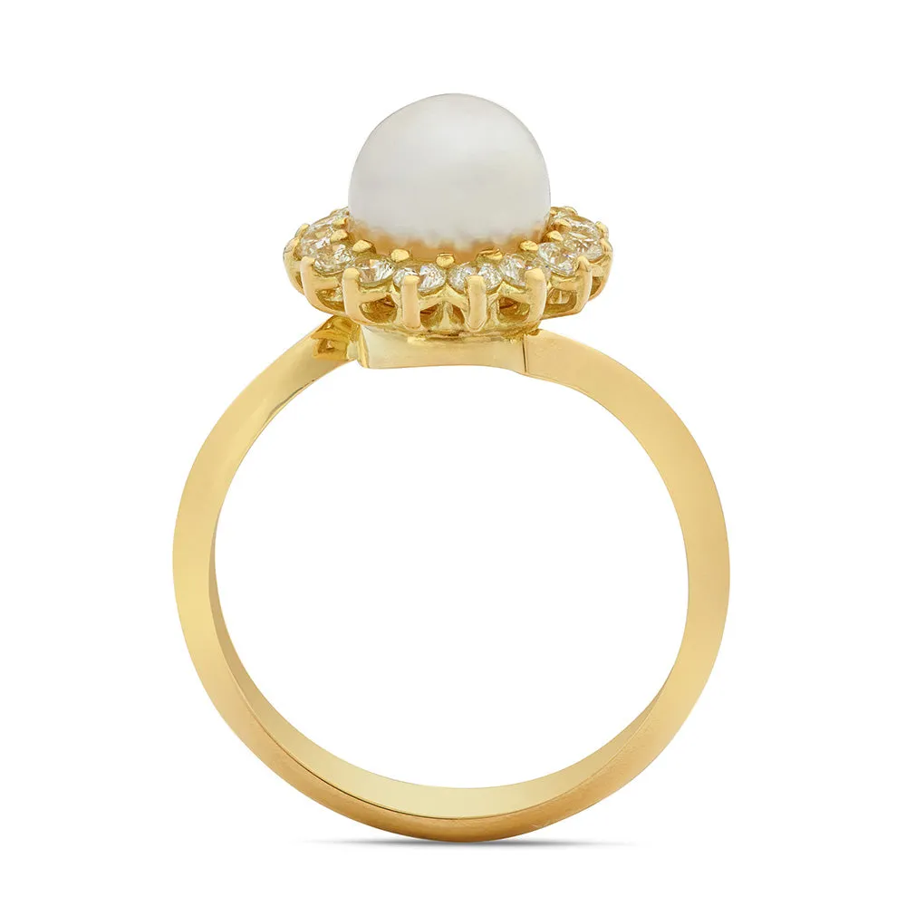 Sinico Perle anello oro giallo perla zirconia 13