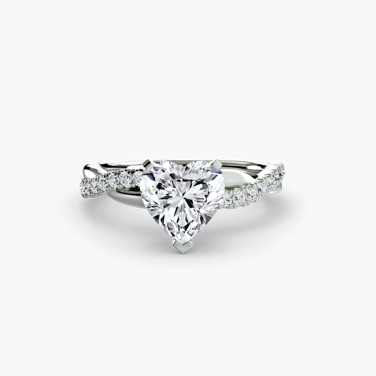 Sinico Emerald Twist Pavé anello oro bianco 14Kt