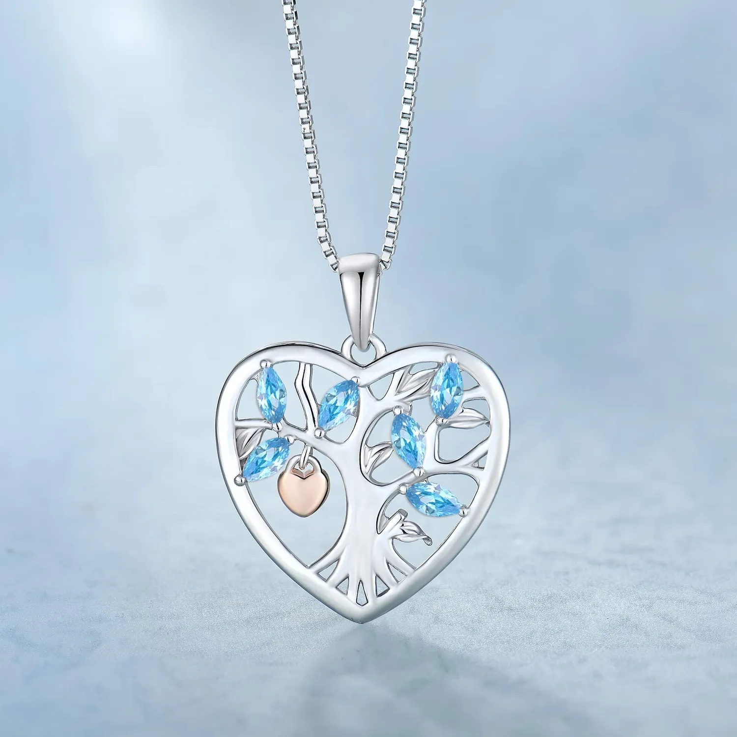 YL Albero Vita Lucchetto collana argento zirconi