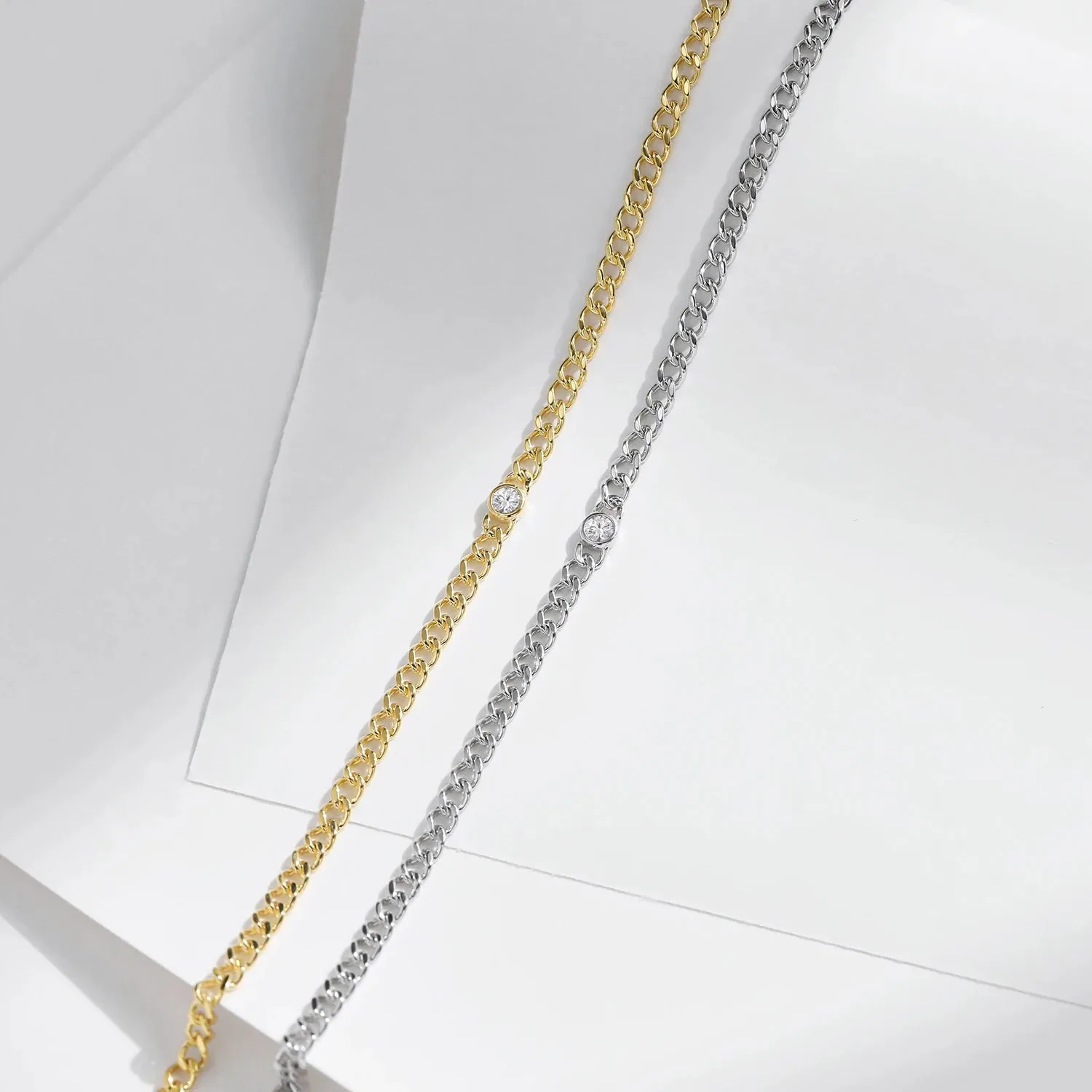 MODIAN Link bracciale moissanite argento 925 maglia tennis