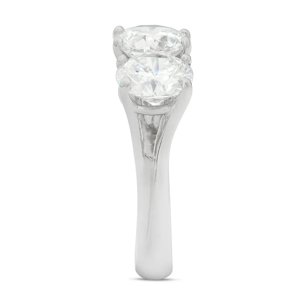 Sinico Trilogy Filo Anello Oro Bianco Zirconia Misura 13