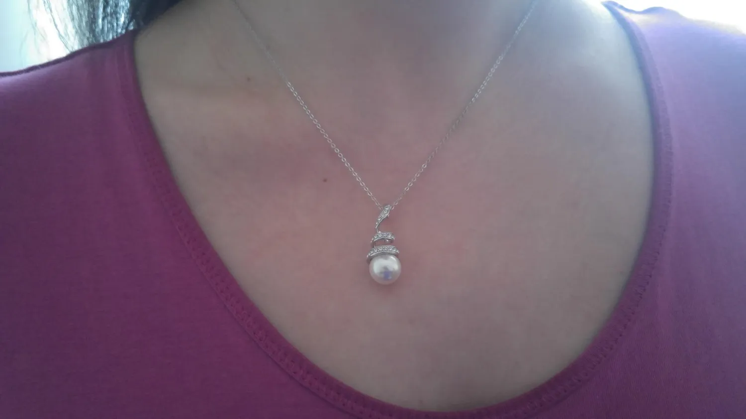 CDE Sei l'unico collana oro rosa perle Swarovski