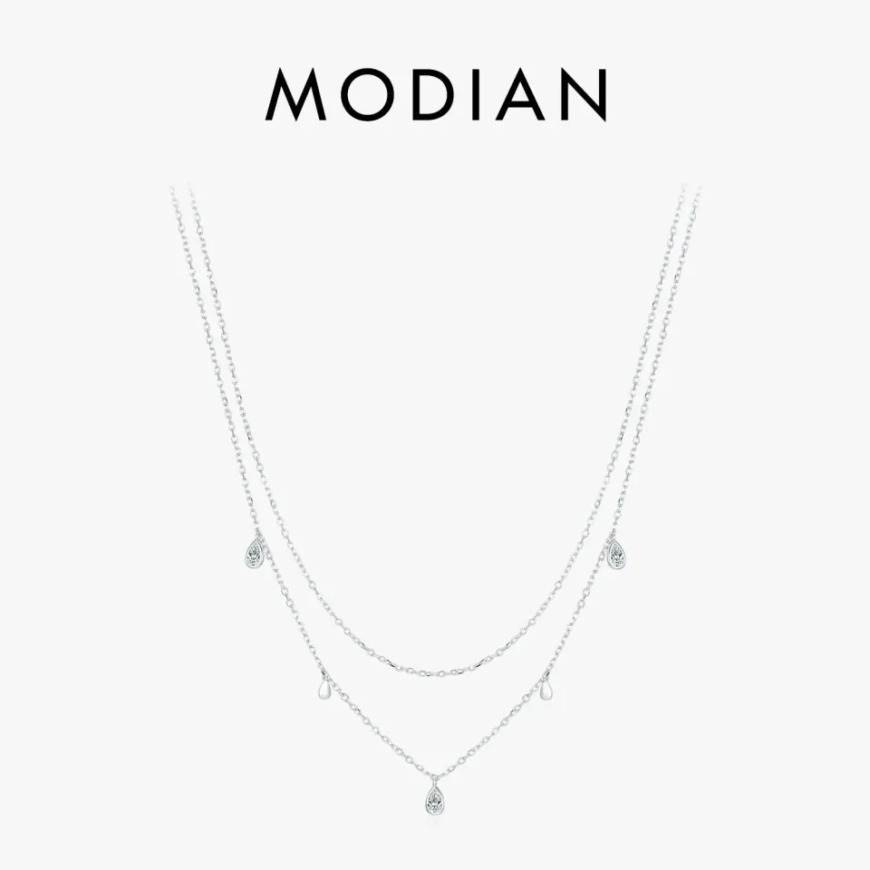 MODIAN Pear collana pendente moissanite argento 925