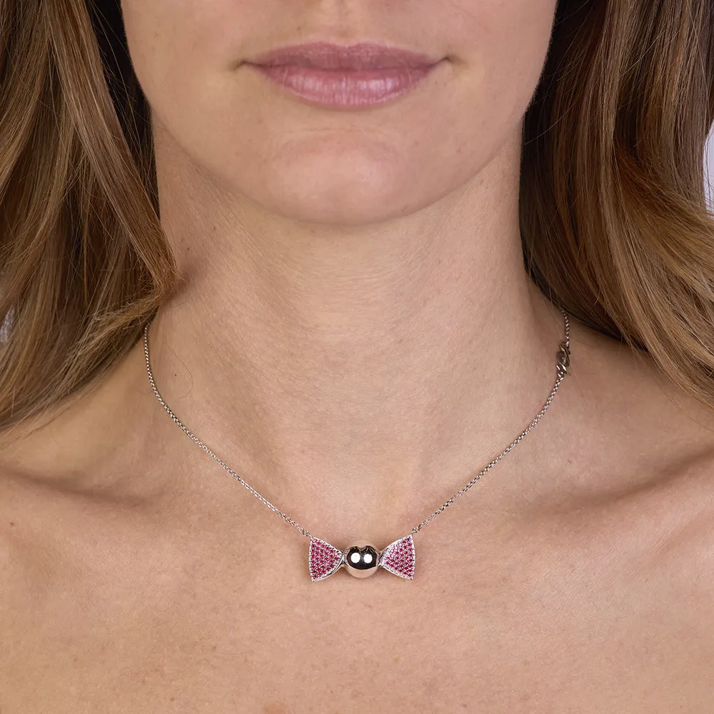 Sinico Chicca Cocoa Easy Red collana argento zirconi rossi