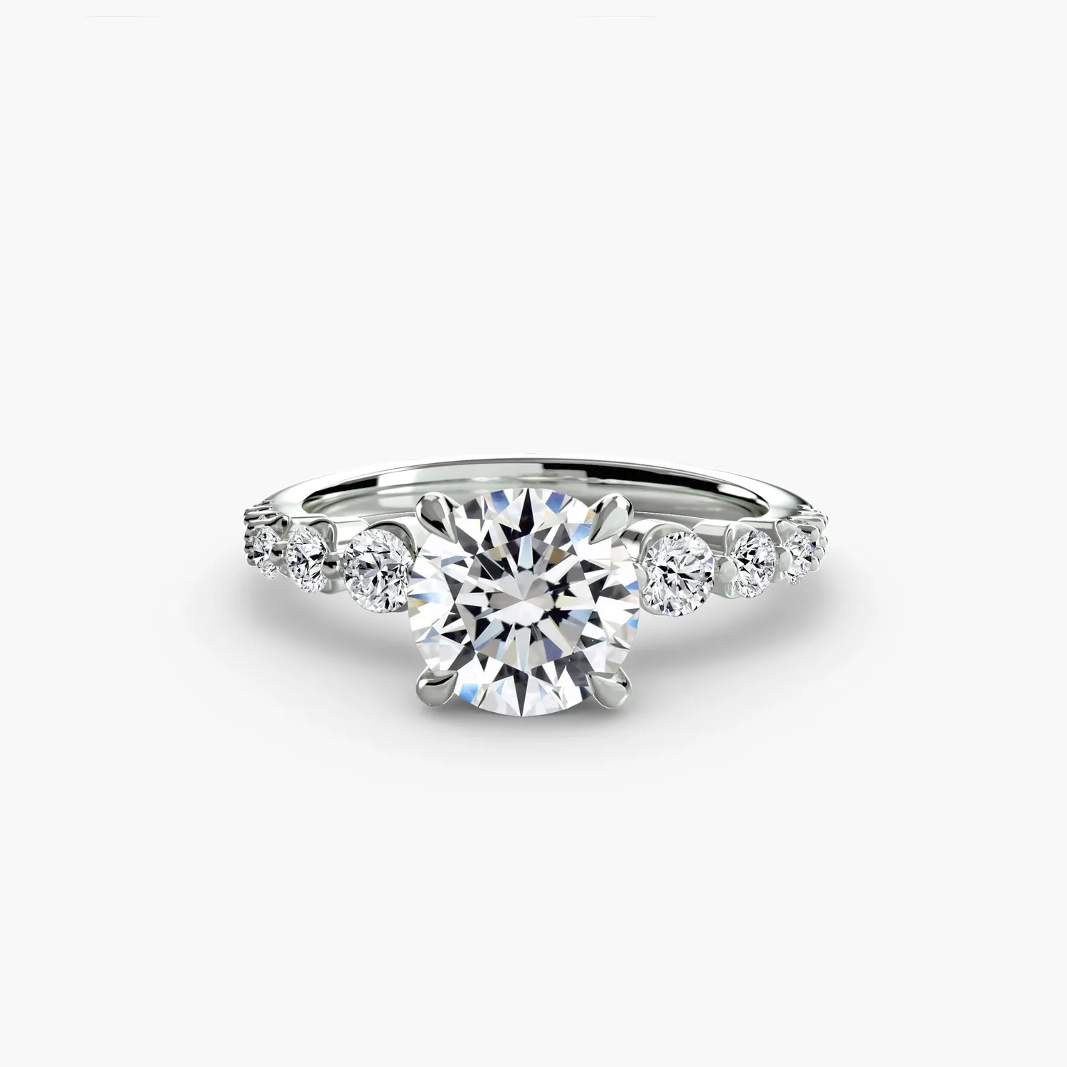 Sinico Cascade anello solitario oro bianco 14Kt diamanti