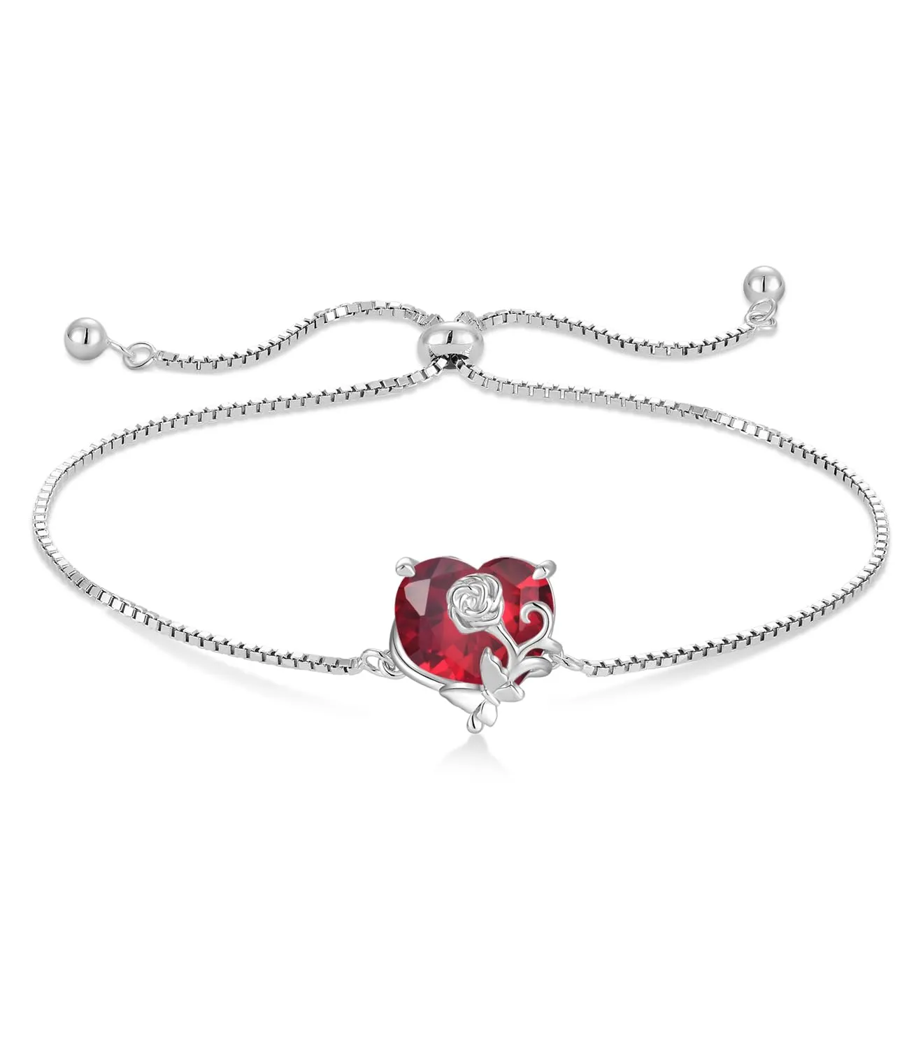 YL Cuore Rosa bracciale acquamarina marzo argento 925
