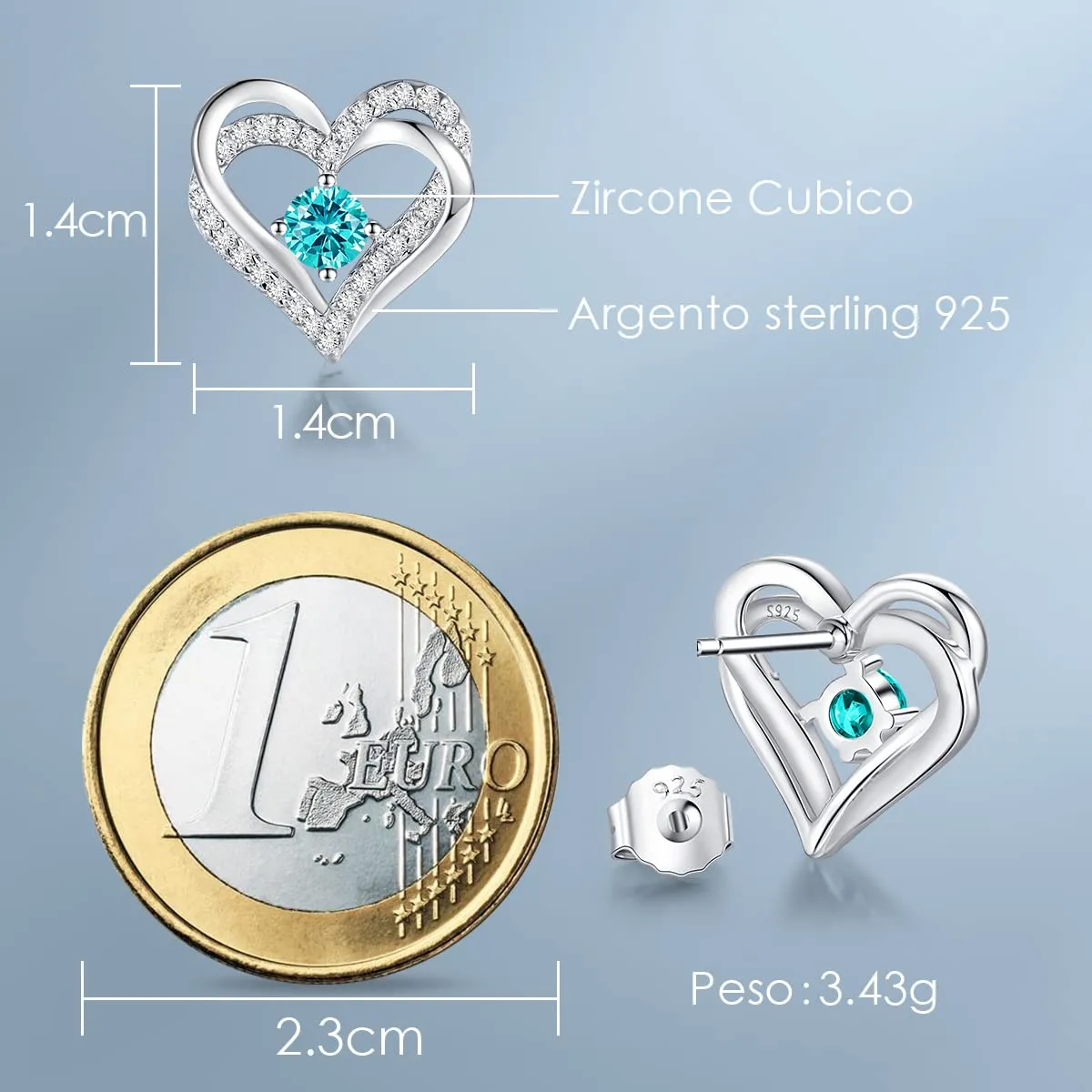 CDE Birthstone Orecchini Argento 925 Dicembre