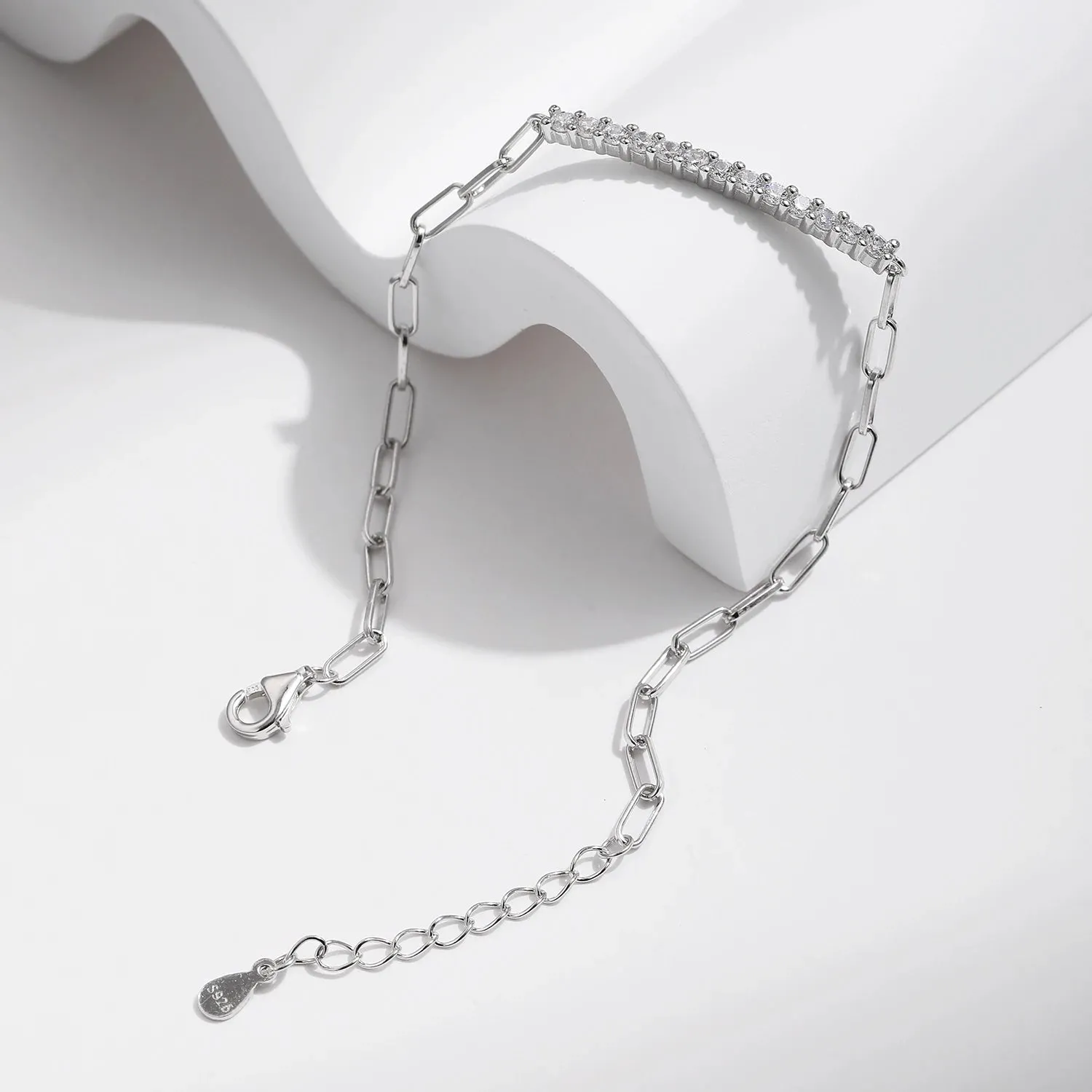 MODIAN Moissanite Chain bracciale argento 925 13 pietre