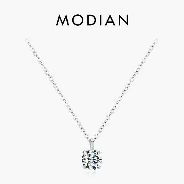 MODIAN Moissanite 1 Carat Prong Setting collana argento 925