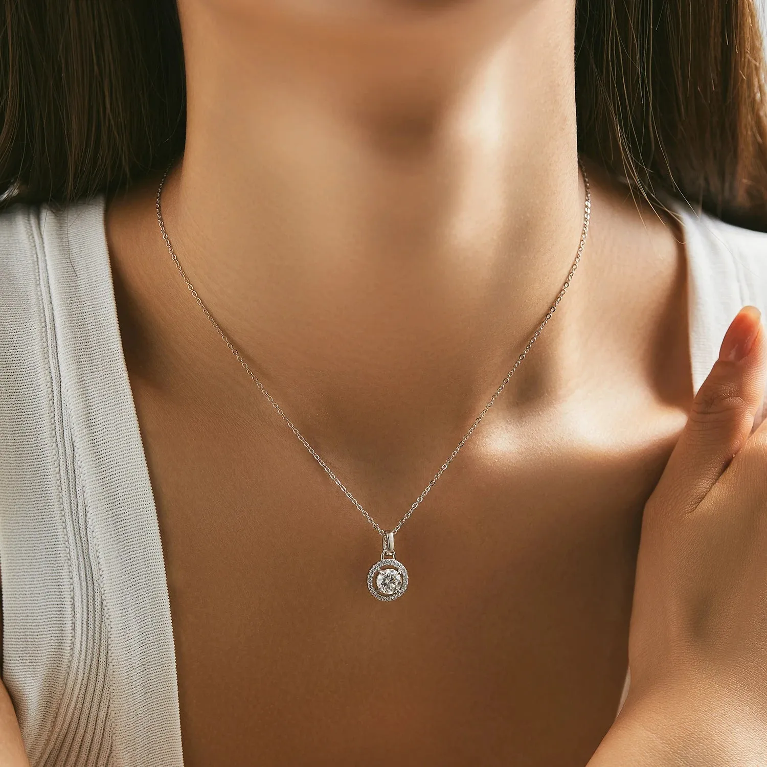 MODIAN 1 Carat collana pendente moissanite argento 925