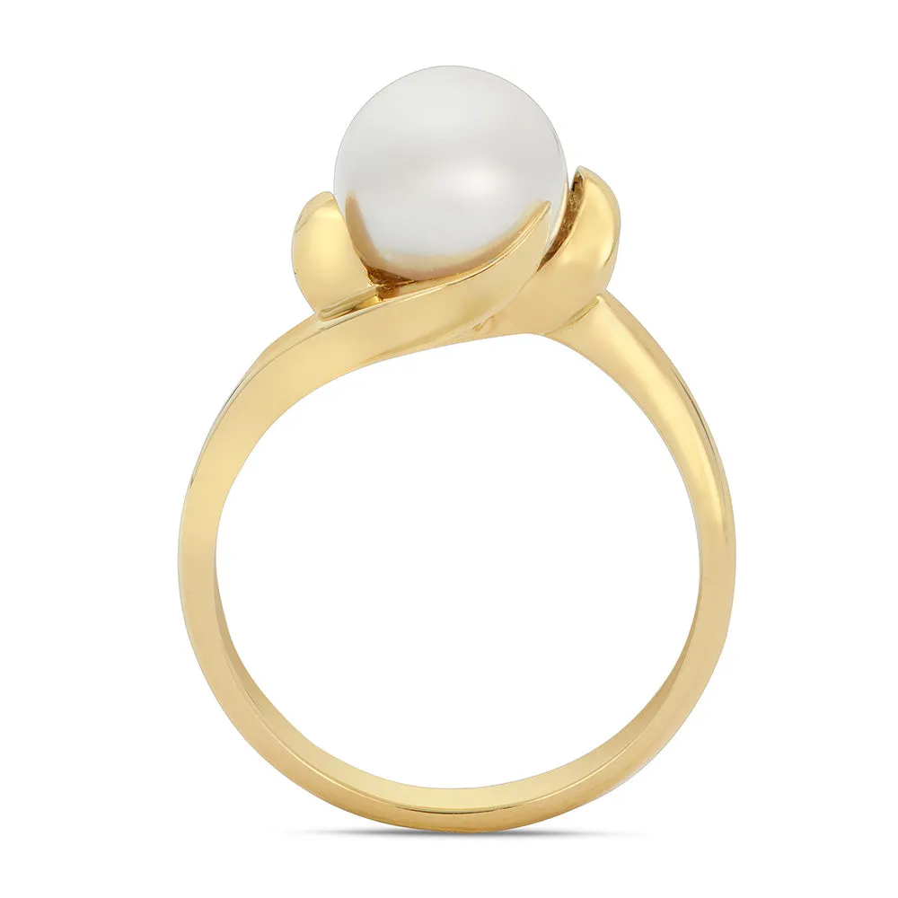 Sinico Perle anello oro giallo perla bianca misura 13