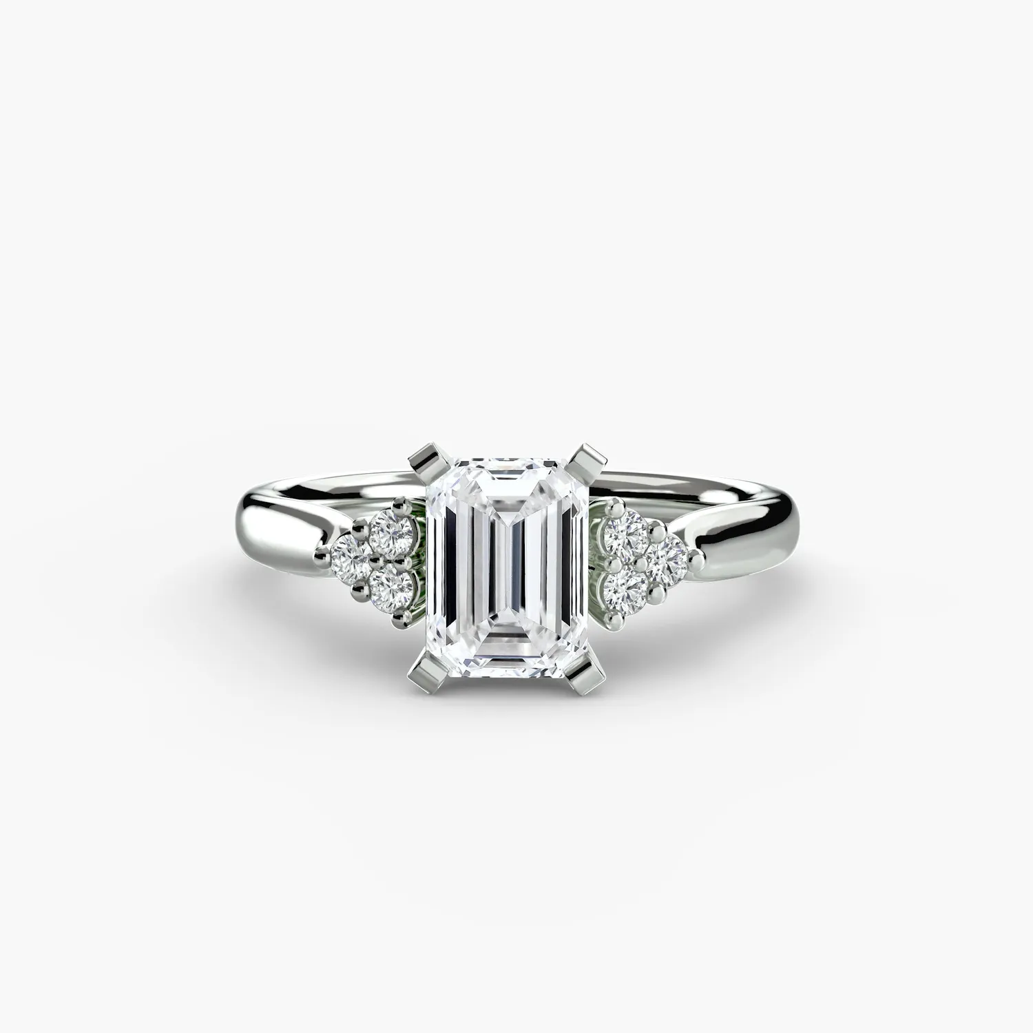 Sinico Solitaire Cluster Shoulders 2 anello fidanzamento