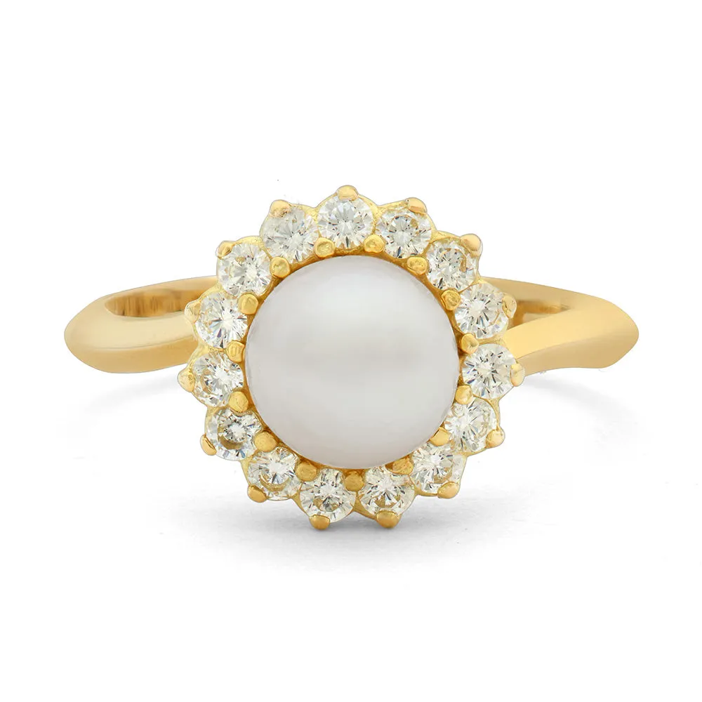 Sinico Perle anello oro giallo perla zirconia 13