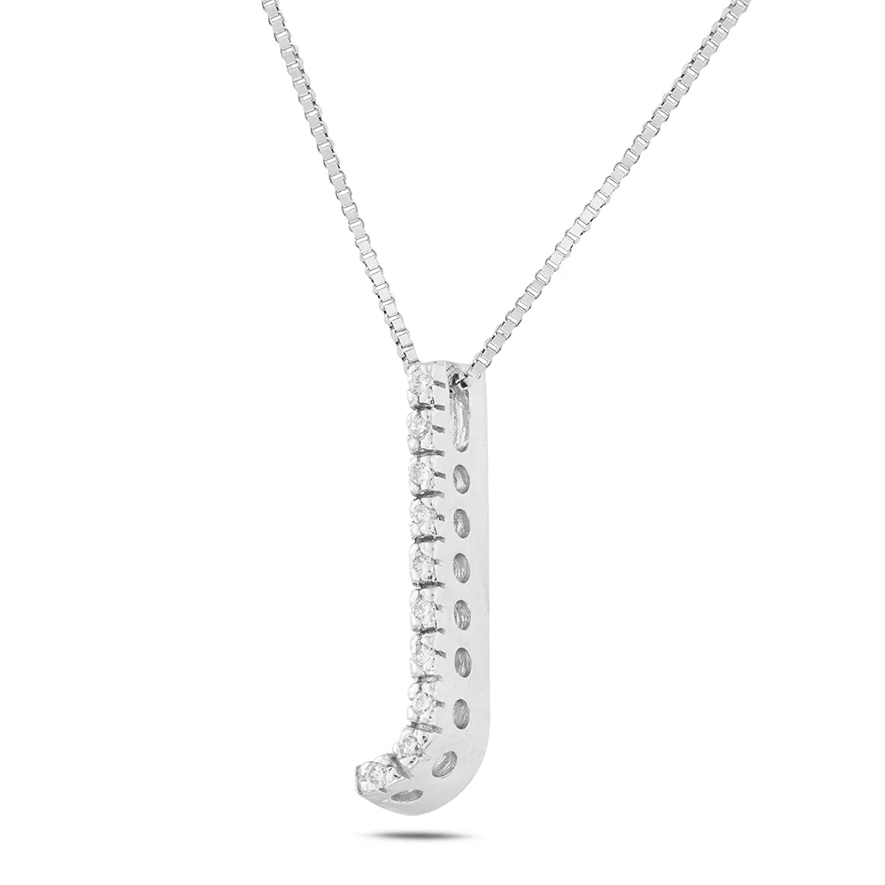 Sinico Letters J collana oro bianco 18kt 42cm diamanti