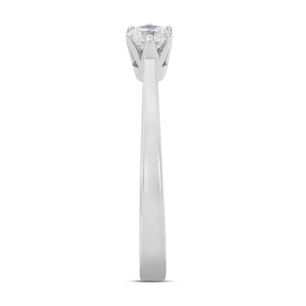 Sinico Solitario 6 punte anello oro bianco zirconia