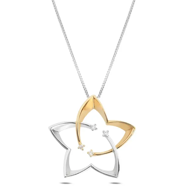 Sinico Cosmo Stella collana oro bianco rosa diamanti 42 cm