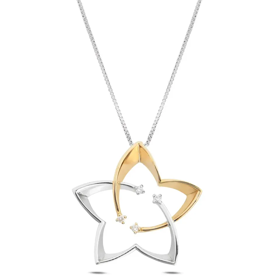 Sinico Cosmo Stella collana oro bianco rosa diamanti 42 cm