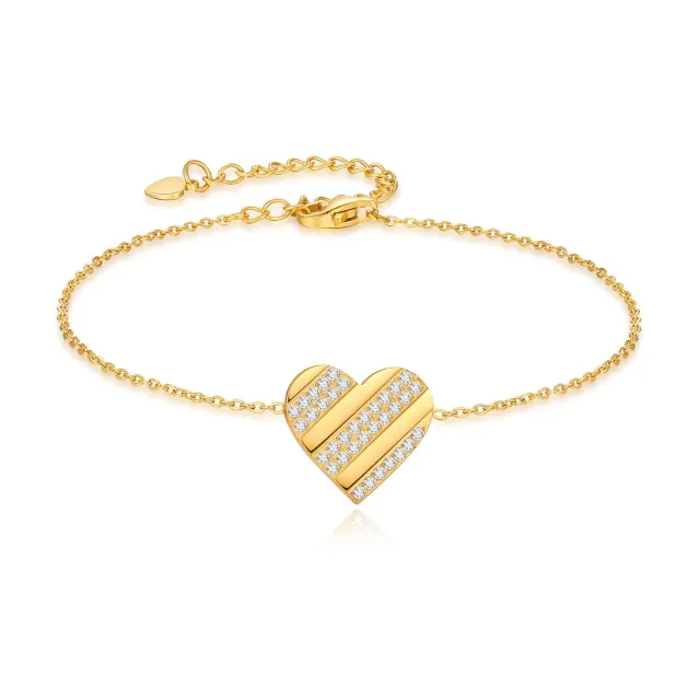 CDE Cuore bracciale zirconi regolabile luminoso
