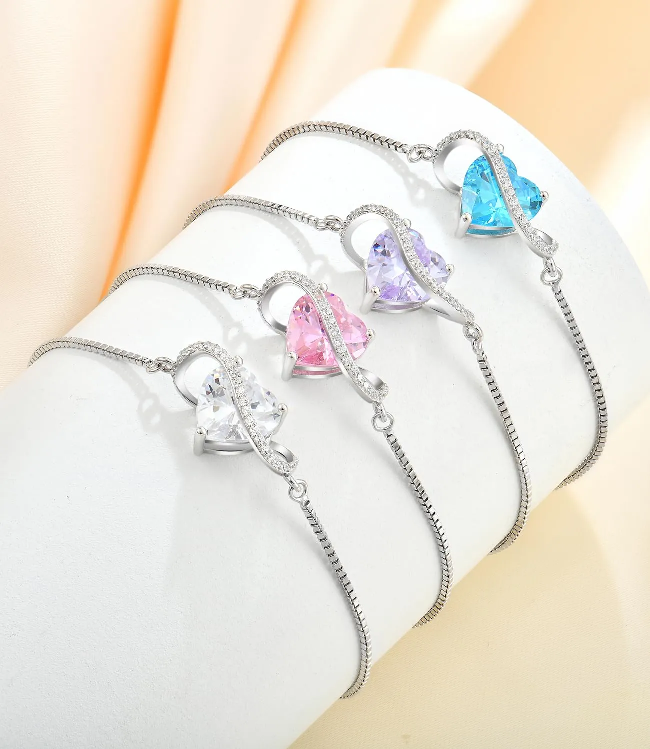 YL Bracciale Cuore Infinito Argento 925 Tormalina