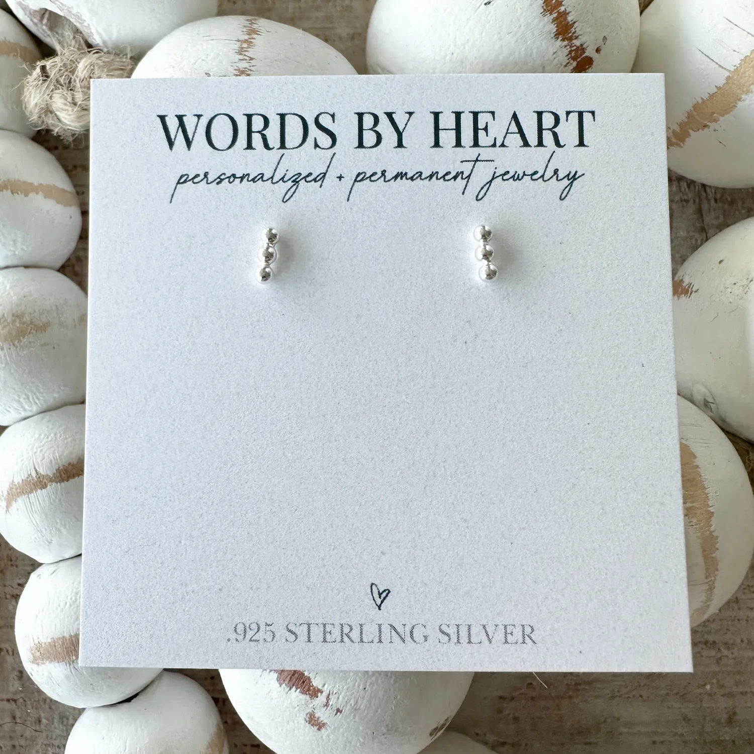 WordsByHeartCo Tri-Dot orecchini borchie argento 925 3 punti