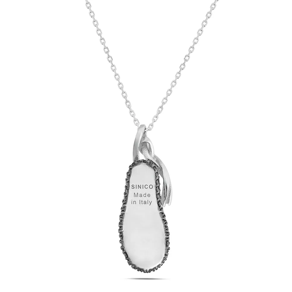 Sinico Dance scarpetta collana oro bianco 42 cm zirconia