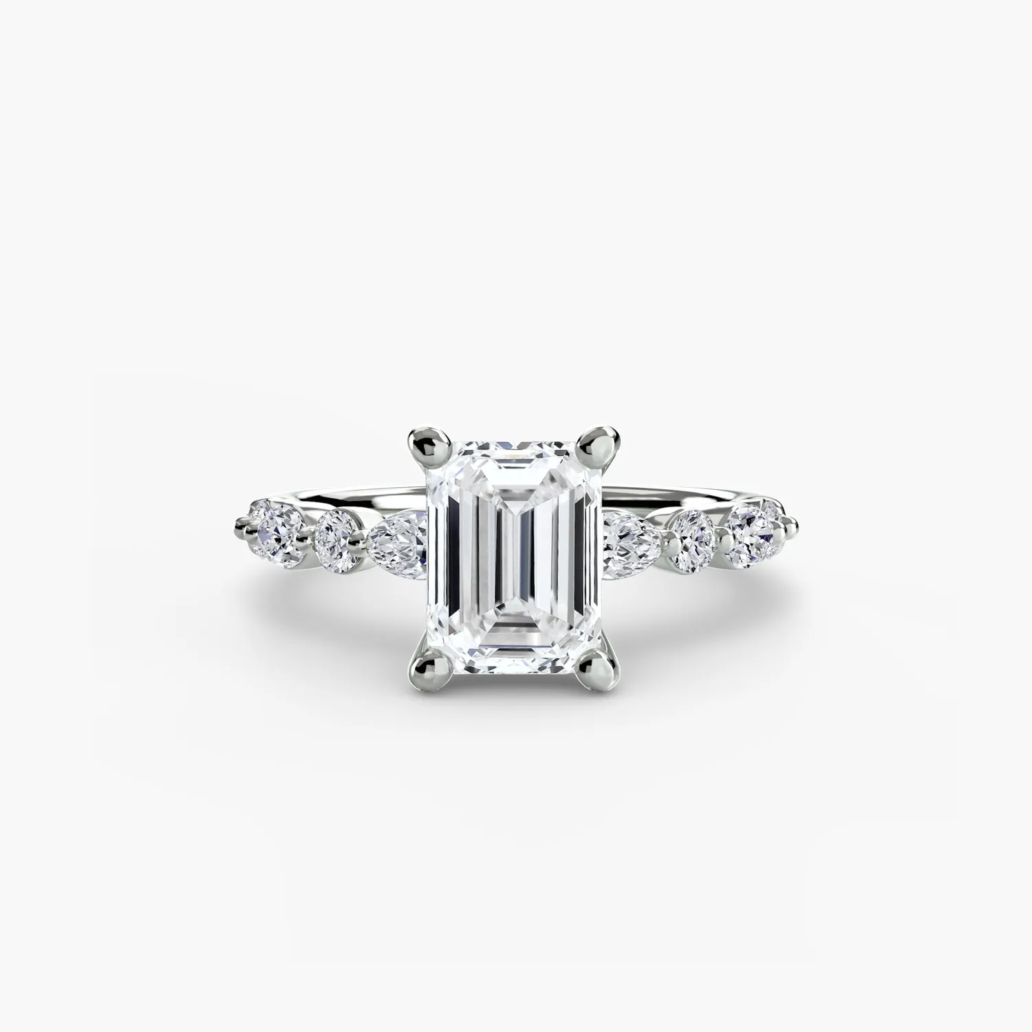 Sinico Eternity Pavé 2 anello solitario oro bianco