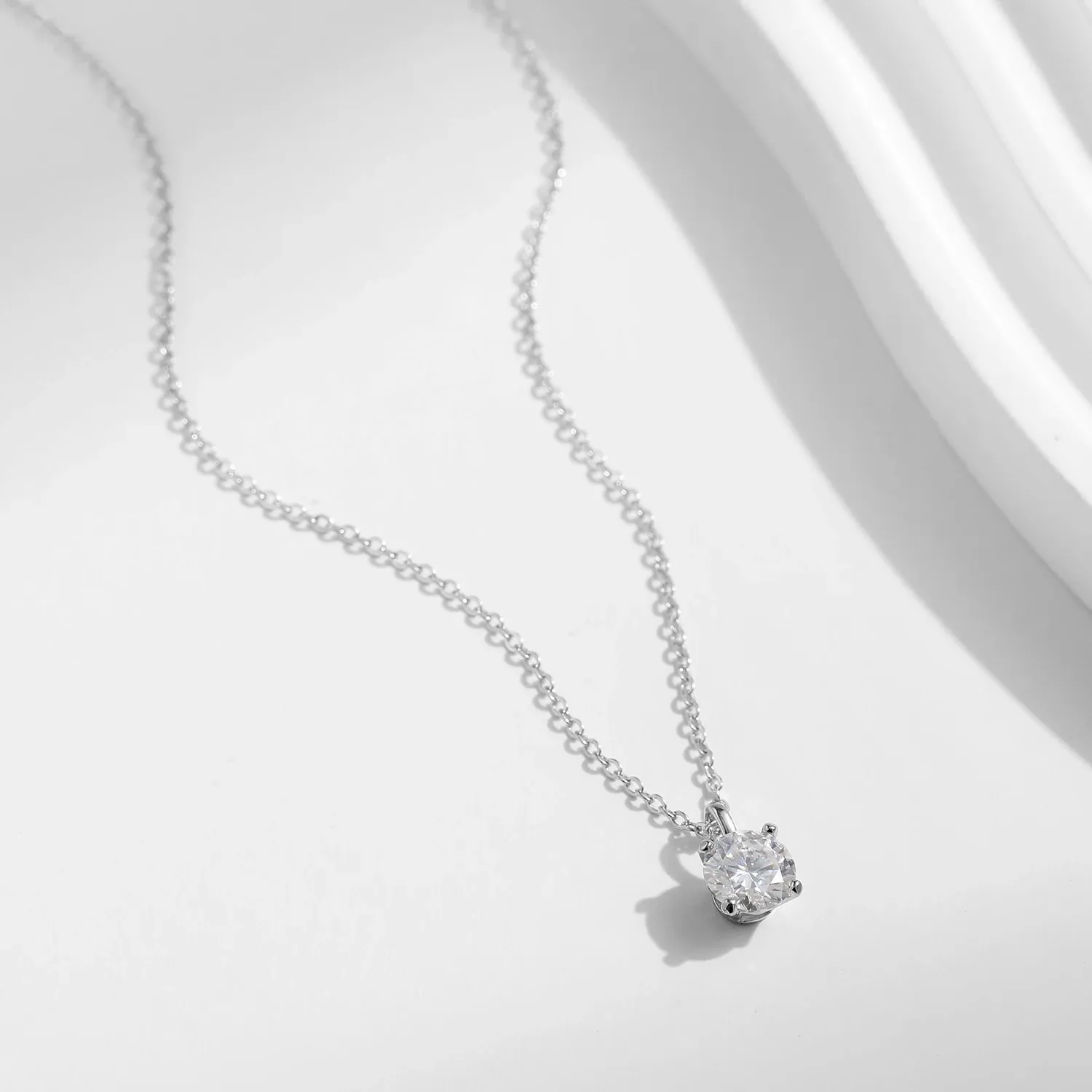 MODIAN Moissanite 1 Carat Prong Setting collana argento 925