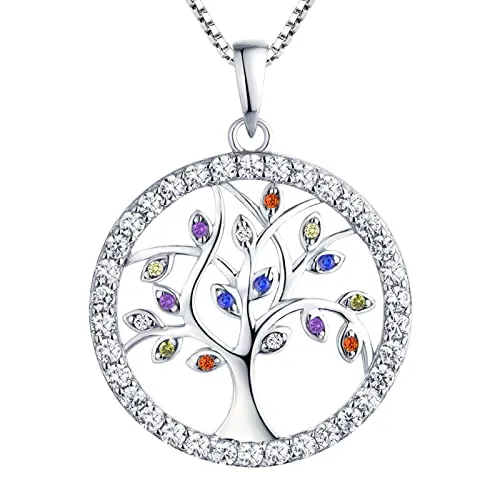 YL Albero della Vita collana argento 925 colorato