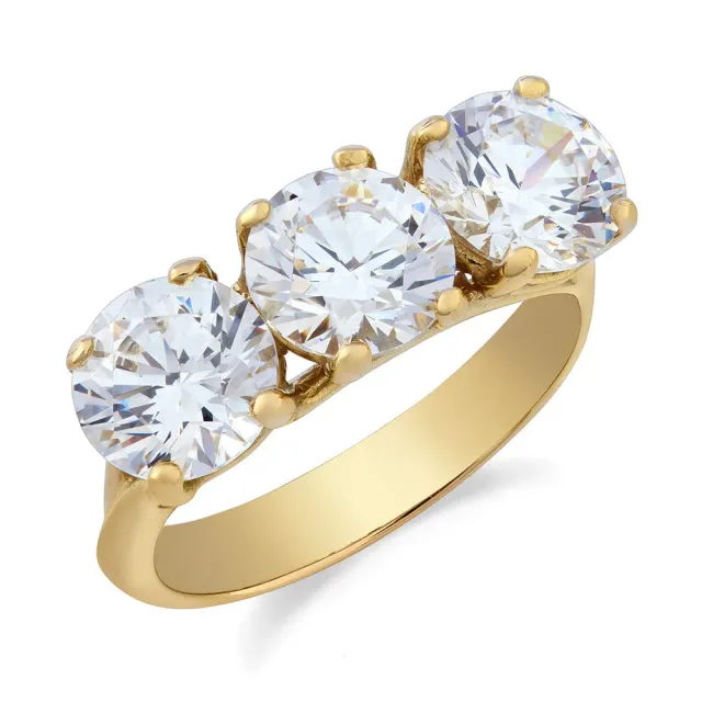SINICO Trilogy filo oro giallo con cubic zirconia bianchi anello