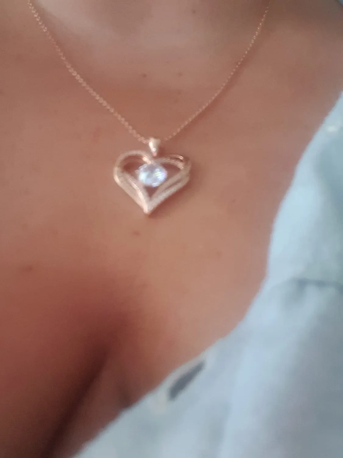 CDE Cuore collana oro rosa aprile pietra nascita