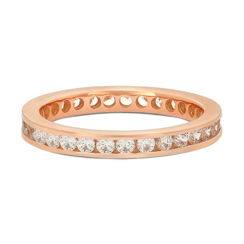 Sinico Eternity binario anello oro rosa 18kt misura 13