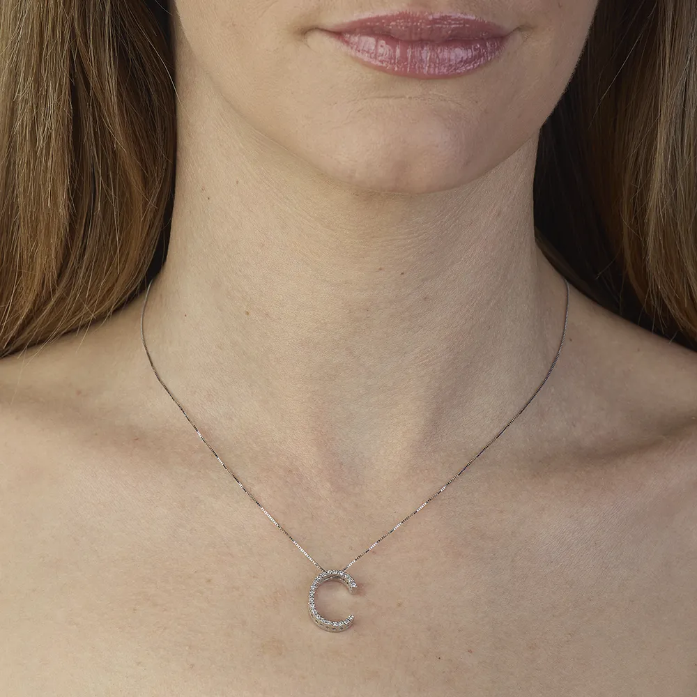 Sinico Letters collana lettera C oro diamanti