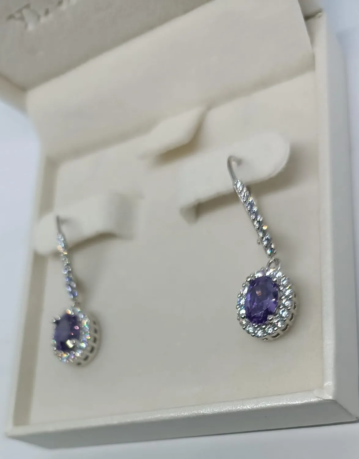 YL Ovale orecchini argento 925 zirconia cubica aprile