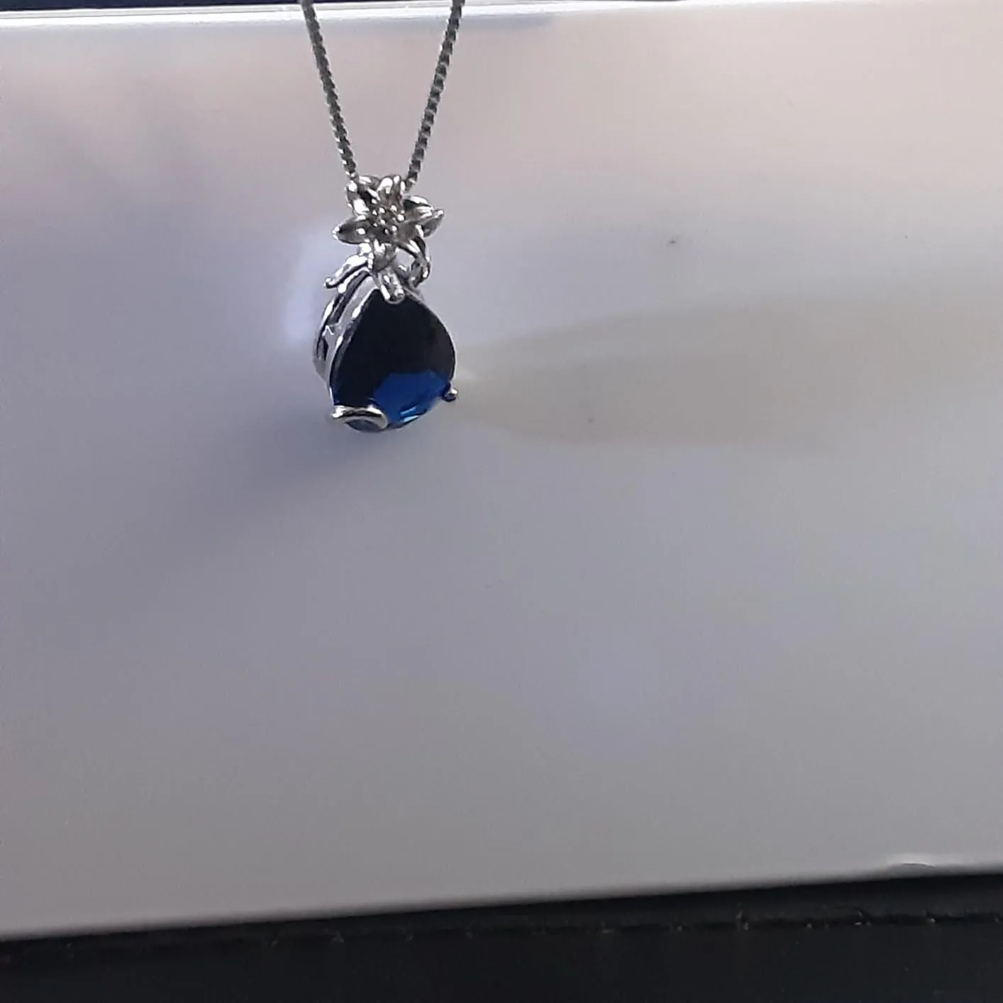 YL Giglio collana argento 925 pietra pera