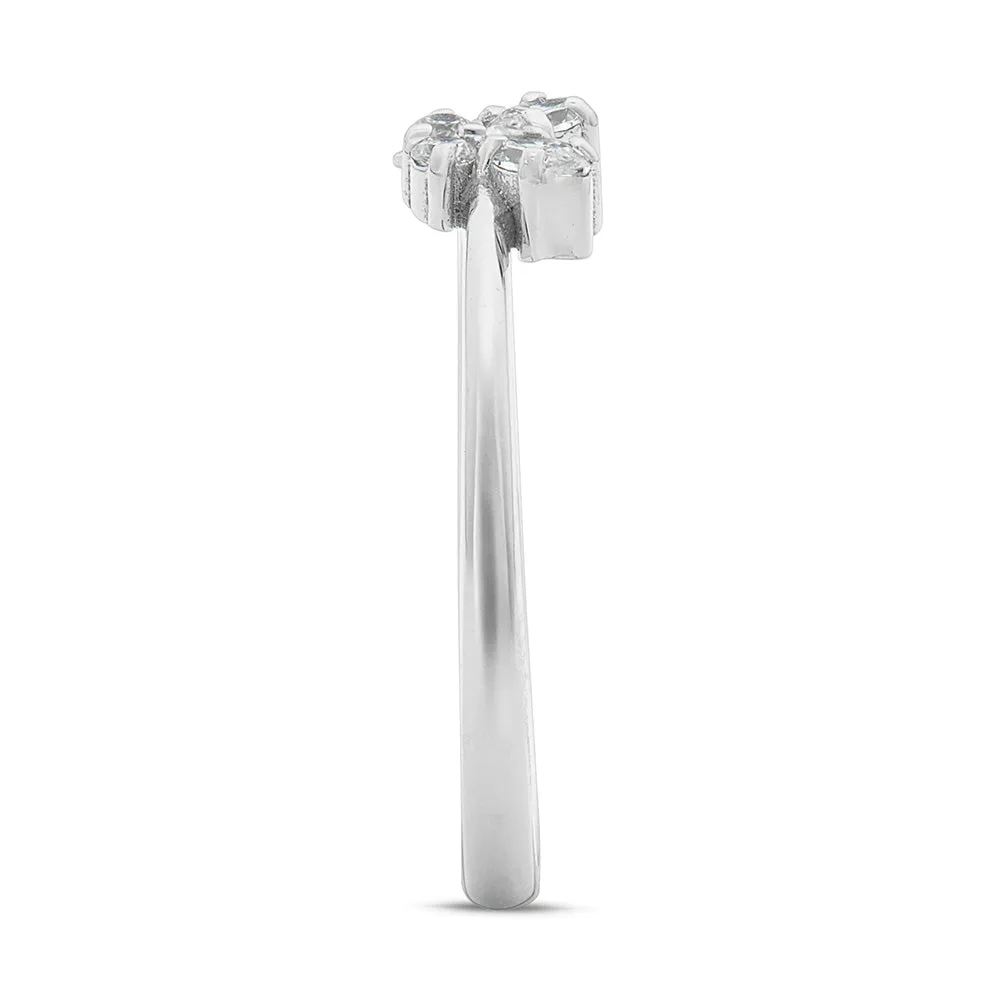 Sinico Classic Farfalla anello oro bianco zirconi bianchi