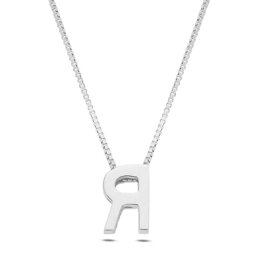 Sinico Letters collana lettera R oro bianco diamanti 40 cm