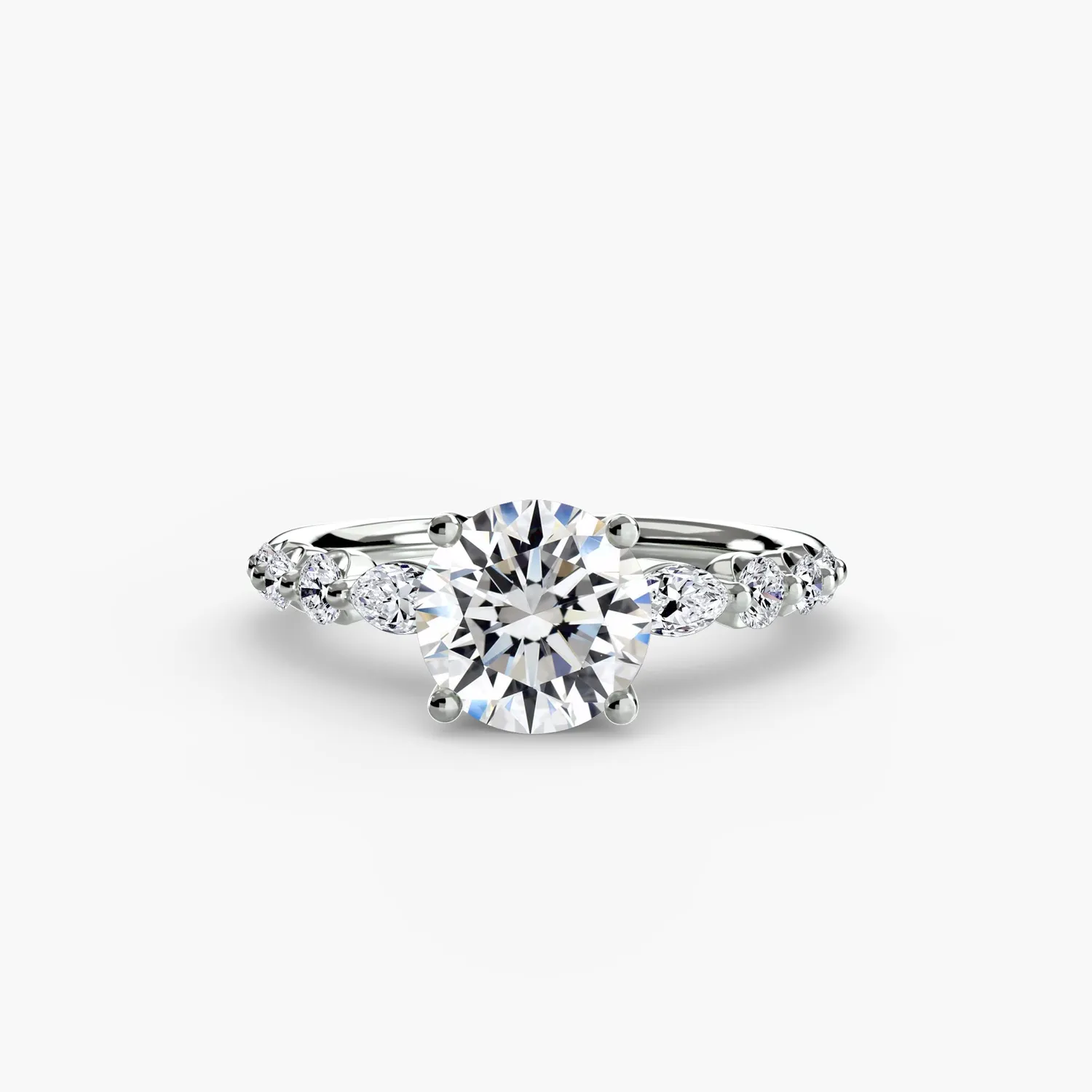 SINICO Tiered Accent Ring anello solitario oro bianco