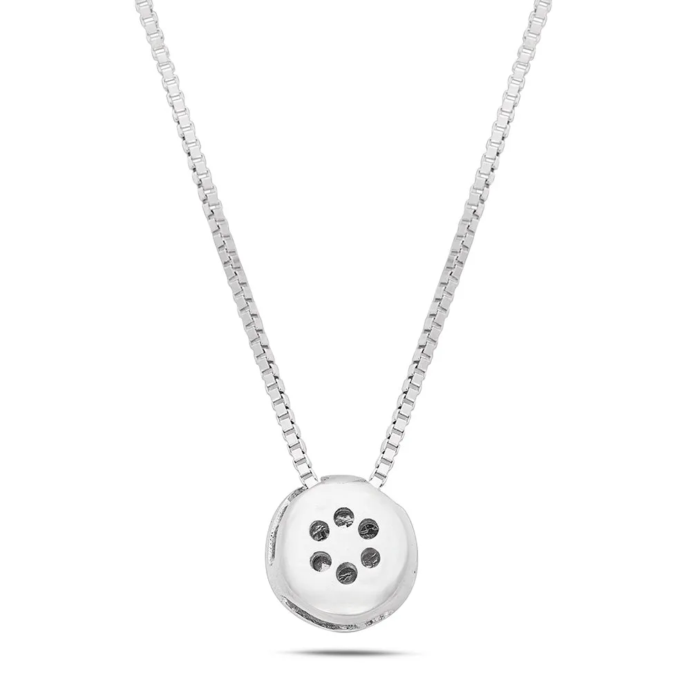 Sinico Donut collana punto luce diamante oro bianco 42 cm