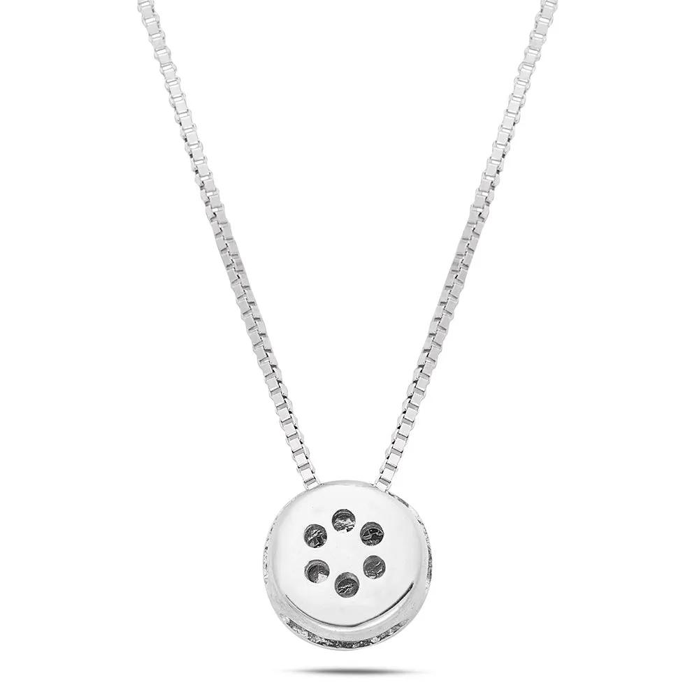 SINICO Donut punto luce collana oro bianco diamante 42 cm