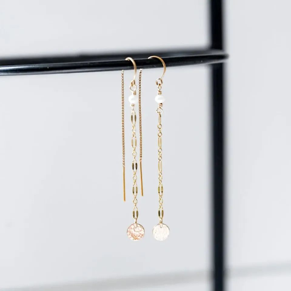 WordsByHeartCo Drops of Jupiter orecchini filo perla