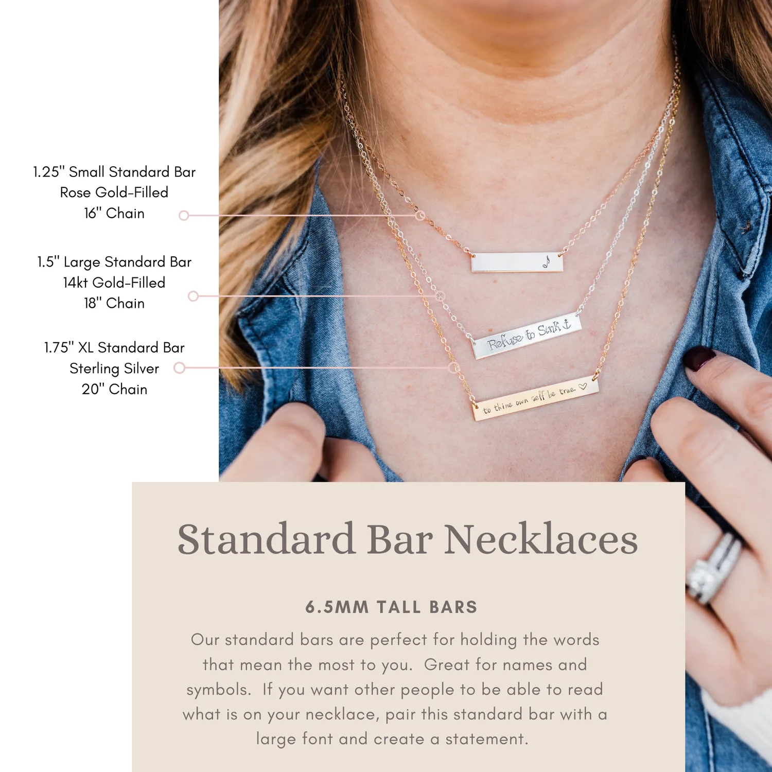 WordsByHeartCo Cross Bar collana barra argento 925