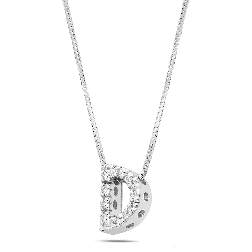 Sinico Letters D collana oro bianco 18kt 42cm diamanti