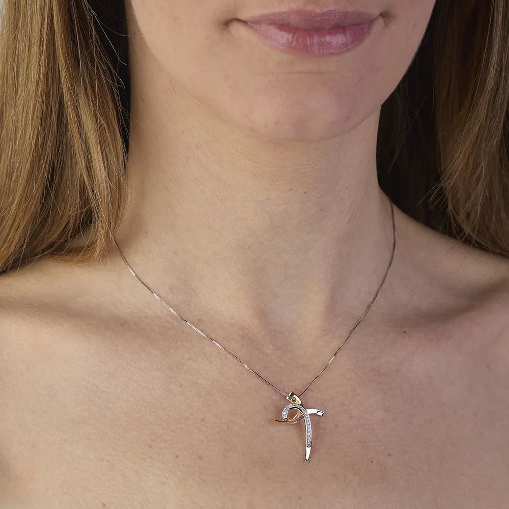 SINICO Mistica Croce collana oro 18Kt diamanti 42 cm