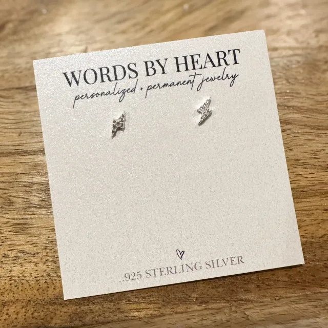 WordsByHeartCo CZ Bolt orecchini fulmine con zirconia