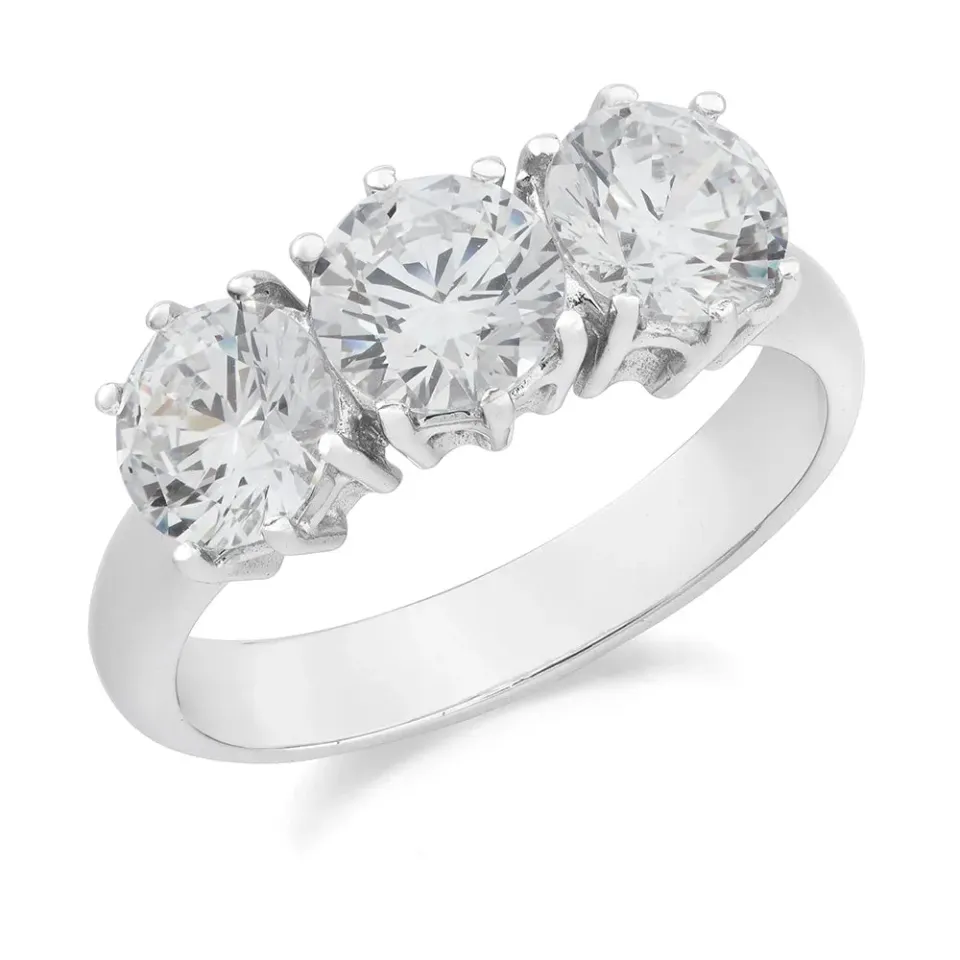 Sinico Trilogy anello oro bianco zirconia misura 14