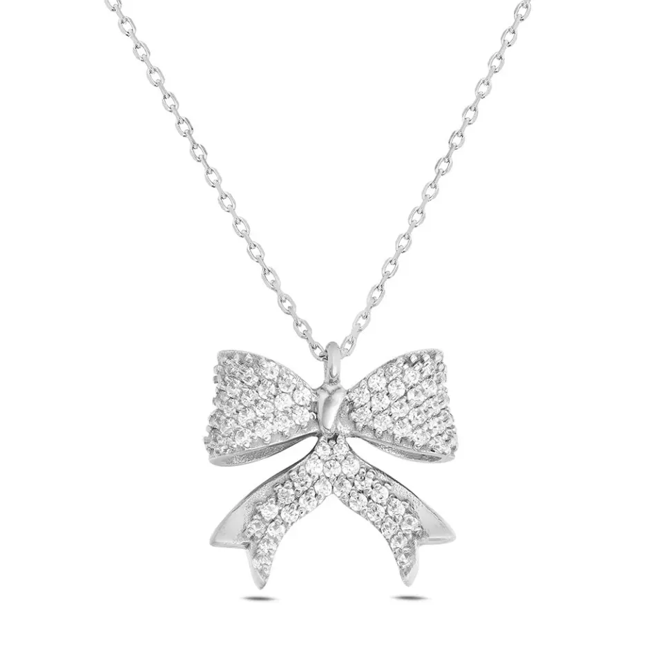 Sinico Dance Fiocco collana oro bianco zirconia