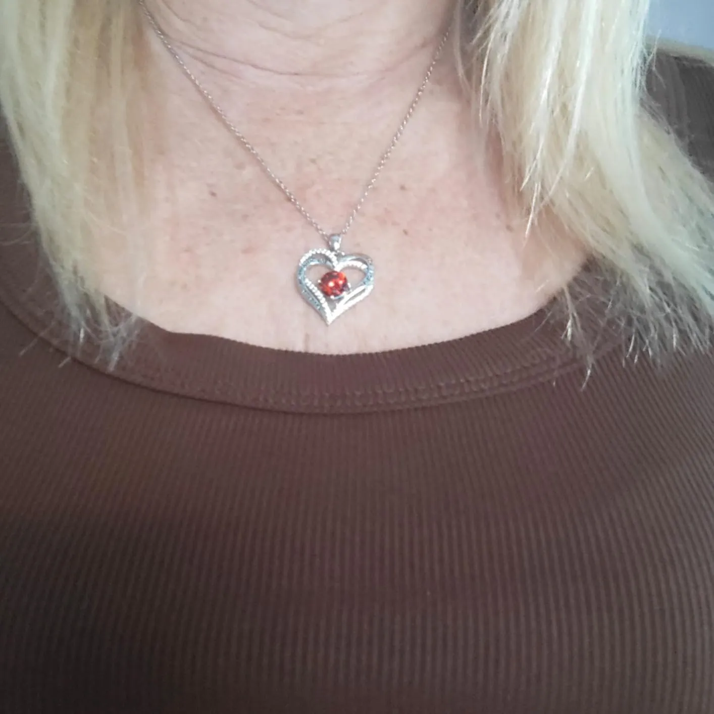 CDE Cuore collana oro rosa aprile pietra nascita