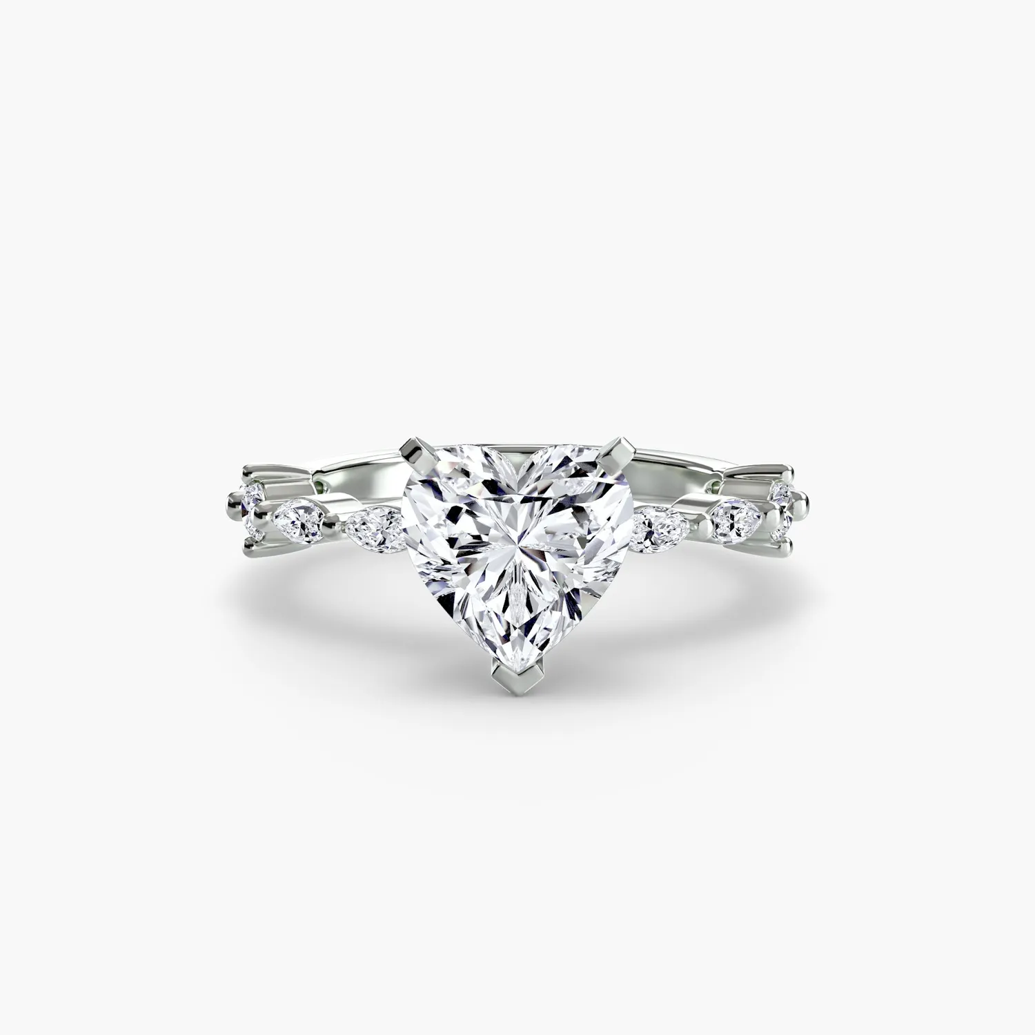 SINICO Eternity Pavé anello solitario oro bianco 18Kt tondo