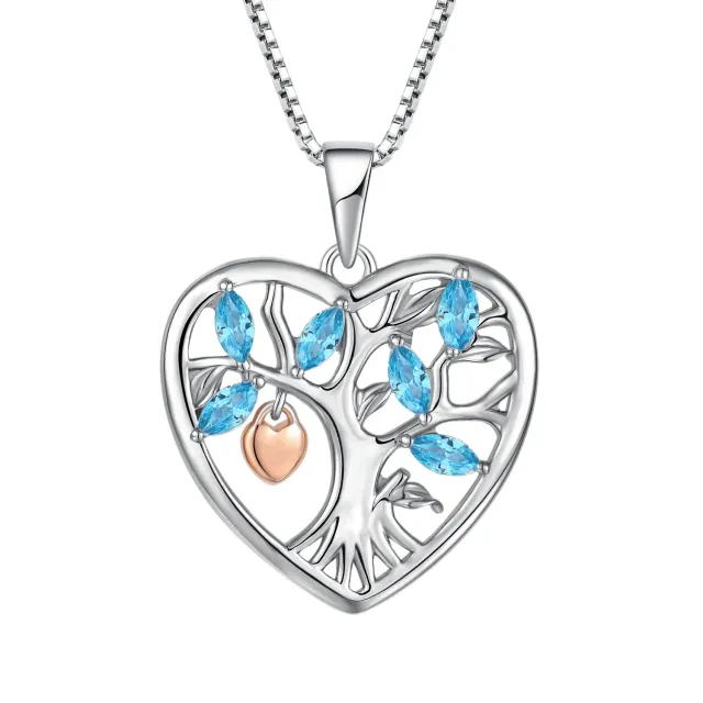 YL Albero Vita Lucchetto collana argento zirconi